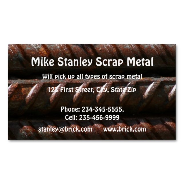 Scrap Metal Recycle collection  Custom  Magnetic Business Card (Front)