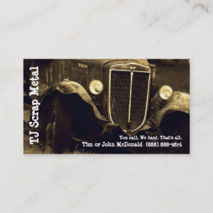 Scrap Metal Recycling & Garbage Pickup Business Card