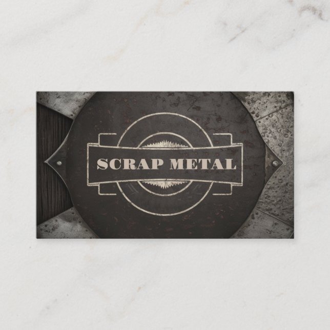 Scrap Metal Recycling metallic Business Card (Front)