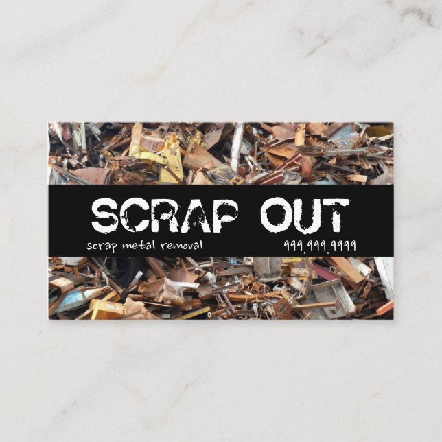 Scrap Metal Yard Removal Recycling Junk Business Card (Front)
