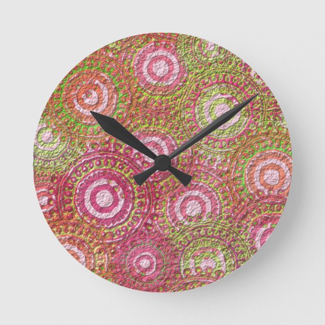 Scrap Paper Effect Round Clock (Front)