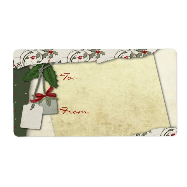 Scrap Style Holly Label (Front)