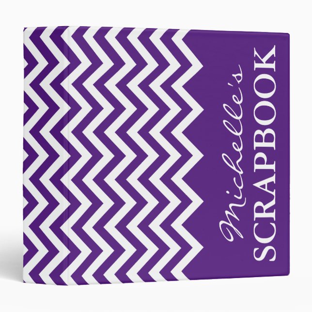 Scrapbook classeur violet chevron scrapbooking alb (Devant/Côté)