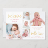 Scrapbook Love Editable Colour Birth Announcement