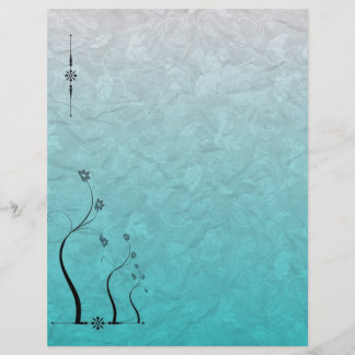 Scrapbook Paper Teal Grapevine Floral