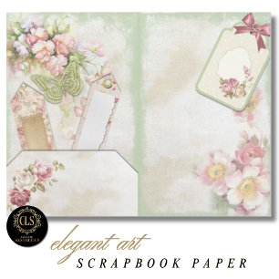 Scrapbook Paper – Vintage Floral Ephemera 7