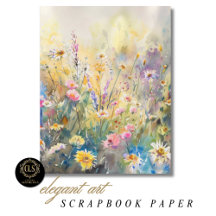  Scrapbook Paper - Watercolor Wildflowers