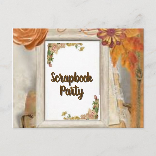 Scrapbook Party Invitation Postcard (Front)