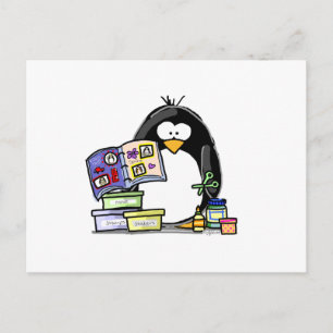 Scrapbook Penguin Postcard