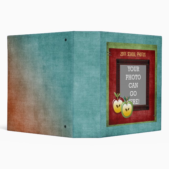 Scrapbook Photo School Education Green Red Apples Binder (Background)