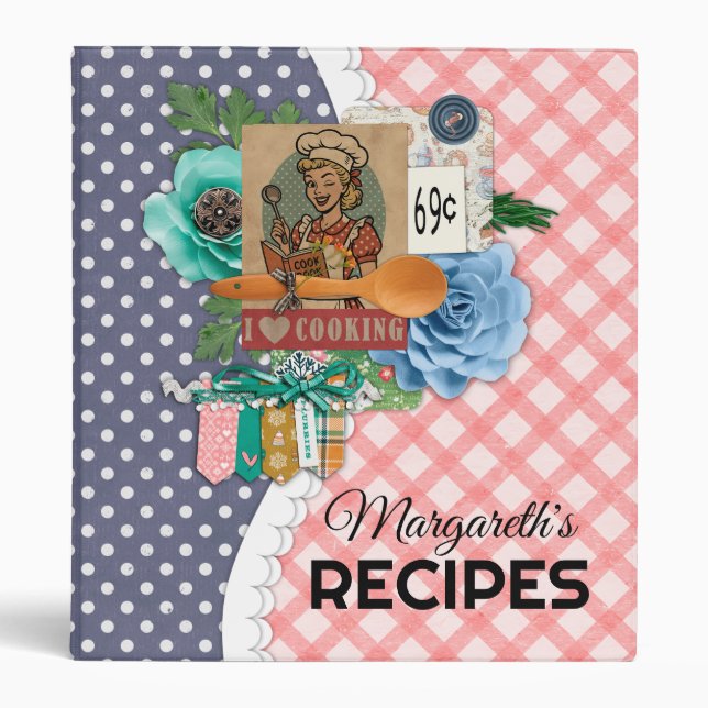 Scrapbook style cookbook recipes binder (Front)