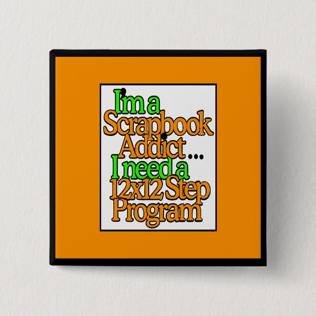 Scrapbooker 2 Inch Square Button (Front)