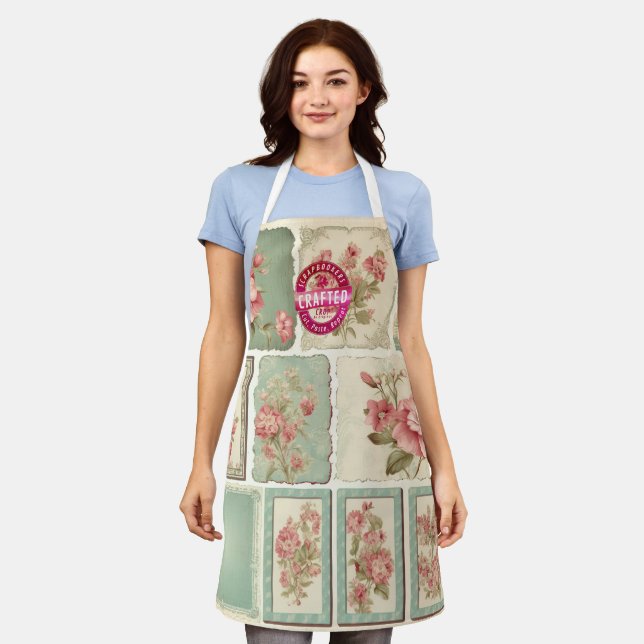 Scrapbookers  Cut Paste Repeat Apron (Worn)