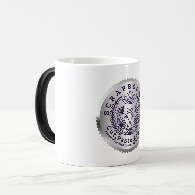 “Scrapbookers  “Cut, Paste, Repeat” Magic Mug (Front Left)