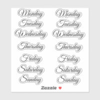 Scrapbooking calendar planner days of the week