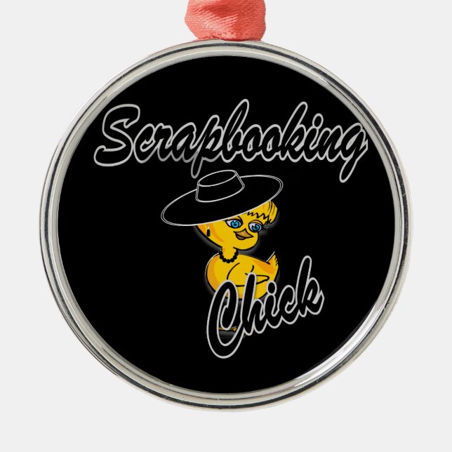 Scrapbooking Chick #4 Metal Ornament (Front)