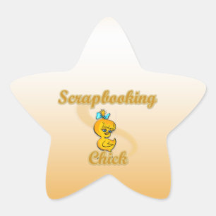 Scrapbooking Chick Star Sticker
