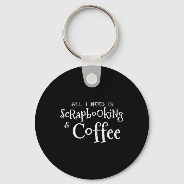 Scrapbooking Coffee Vintage  Keychain (Front)