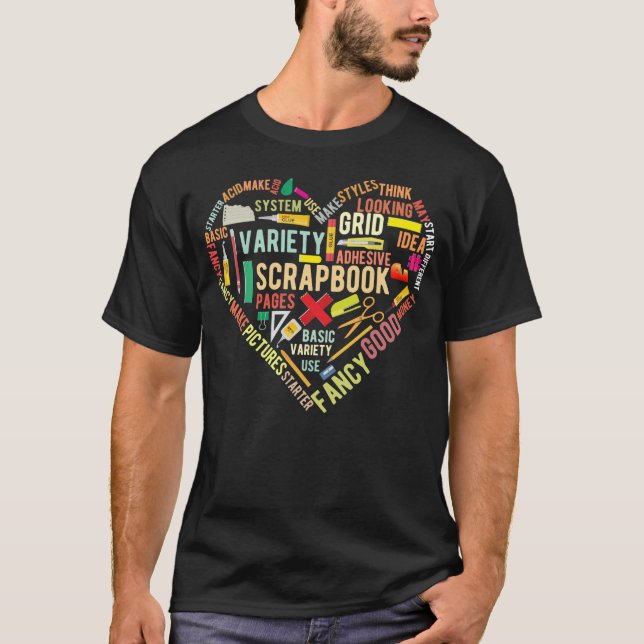 Scrapbooking Heart Crafting Hobby T-Shirt (Front)