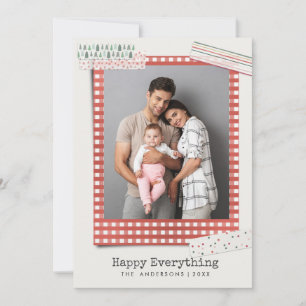 Scrapbooking Holidays Gingham Frame photo Holiday Card