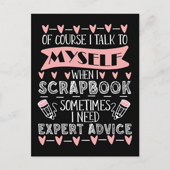 Scrapbooking Humour Funny Book Crafting Hobby Postcard (Front)