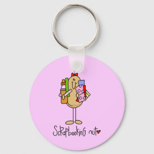 Scrapbooking Nut T-shirts and Gifts Keychain