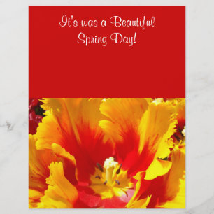 Scrapbooking paper Red Yellow Tulip Spring Day