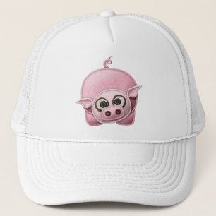 SCRAPBOOKING PINK PIG PIGGIE PIGLET CUTE CARTOON F TRUCKER HAT