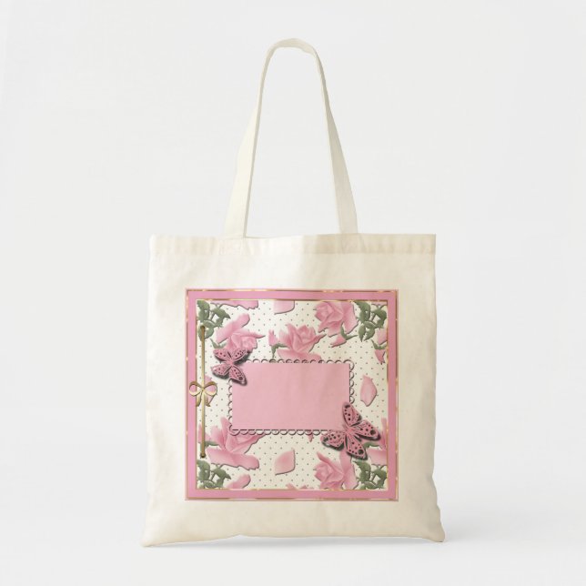 Scrapbooking pink tote bag (Front)