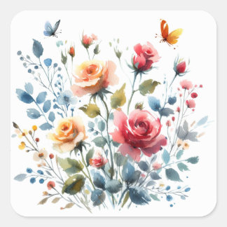 Scrapbooking Sticker Watercolor Flowers