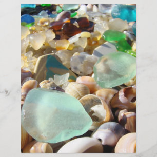 Scrapbooking Theme paper Beach Seaglass Shells