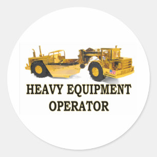 SCRAPER EARTH MOVER CLASSIC ROUND STICKER