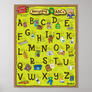 ScrapKins Recyclage ABCs School Classroom Poster