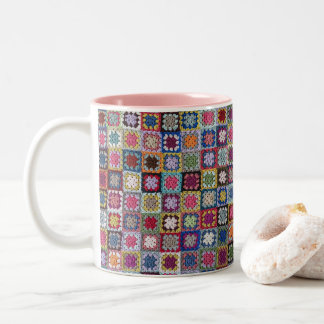 Scrappy Granny Square Blanket 11 oz Two-Tone Mug