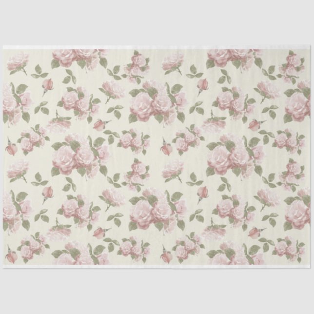 Scrappy Pink Floral Series Design 6 Tissue Paper (Front)
