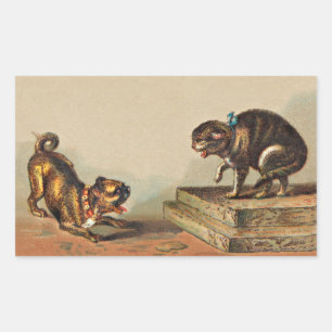 Scrappy Pug Dog and Kitty Sticker