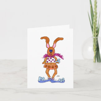 Scrappy Rabbit Valentine's Day Note Card
