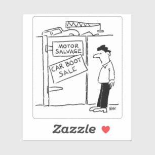 Scrapyard Has Car Boot Sale Cartoon.