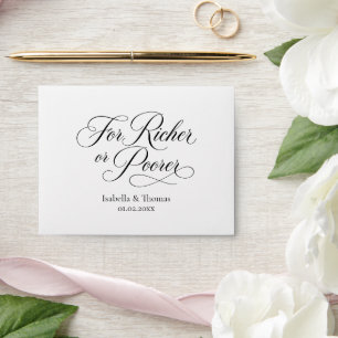 Scratch Card Wedding Favour For Richer or Poorer Envelope