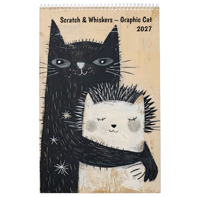 Scratch & Whiskers – Graphic Cat Calendar 2027 (Cover)