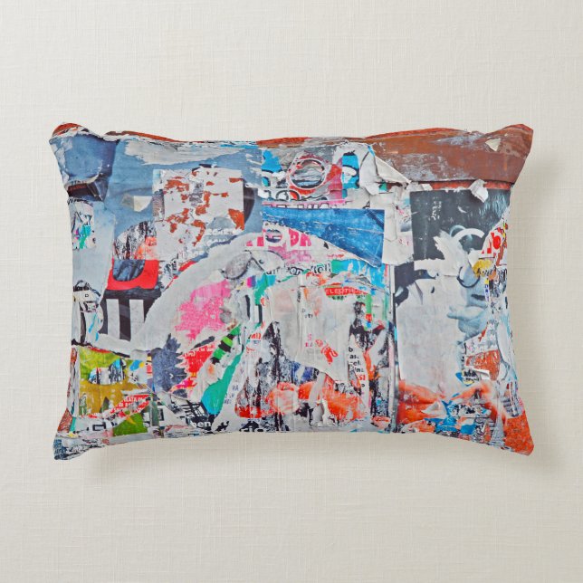 Scratched advertisingtexture,background,poster,art accent pillow (Front)