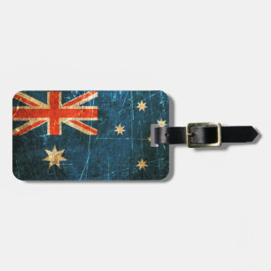 Scratched and Worn Vintage Australian Flag Luggage Tag