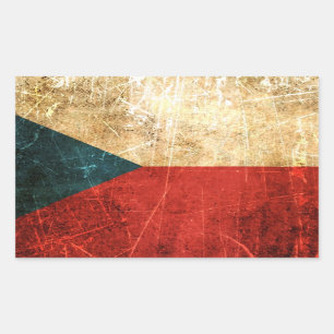 Scratched and Worn Vintage Czech Republic Flag Sticker