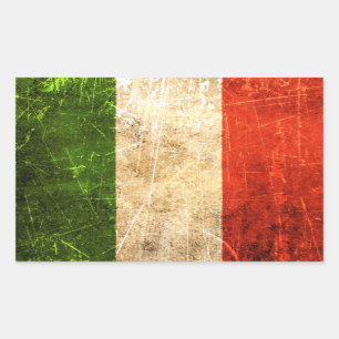 Scratched and Worn Vintage Italian Flag Sticker