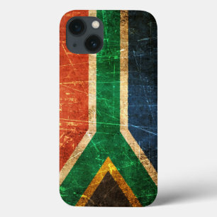 Scratched and Worn Vintage South African Flag iPhone 13 Case