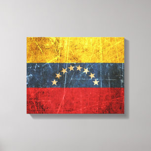 Scratched and Worn Vintage Venezuelan Flag Canvas Print
