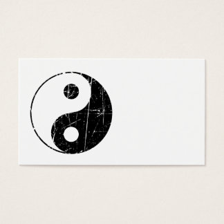 Scratched Black Vintage Yin Yang