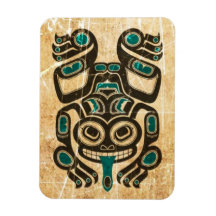 Scratched Blue and Black Haida Spirit Tree Frog