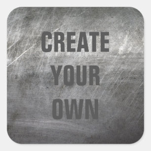 Scratched Brushed Metal Texture Square Sticker