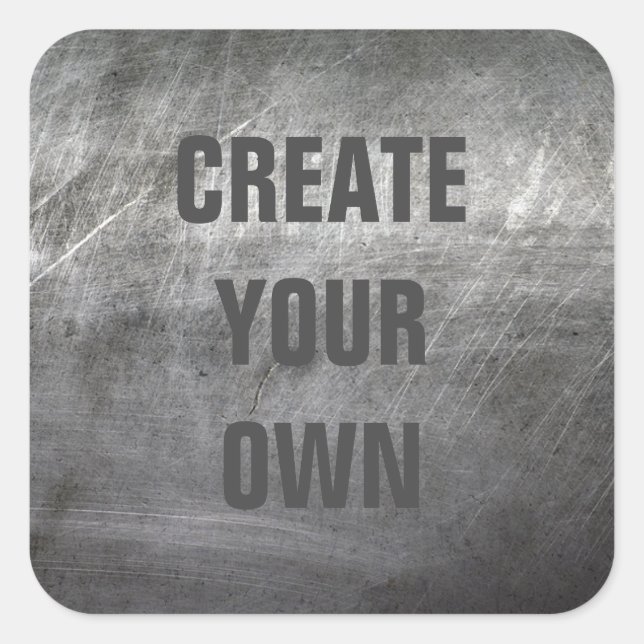 Scratched Brushed Metal Texture Square Sticker (Front)